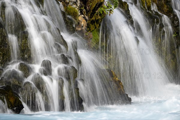 Bruarfoss waterfall in summer