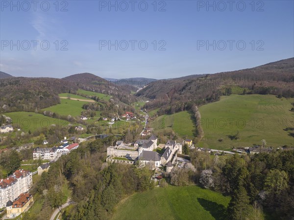 Drone shot of Neuhaus Castle