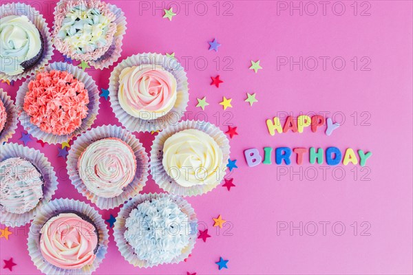 Birthday cupcakes arrangement