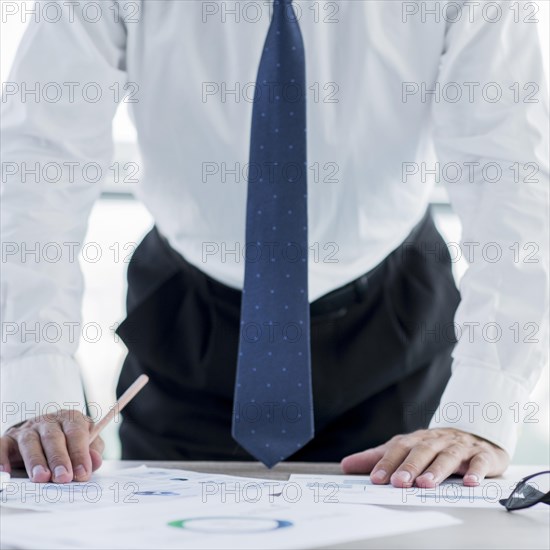 Modern office composition with businessman