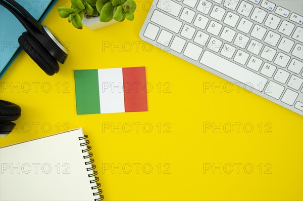 Italian flag yellow background