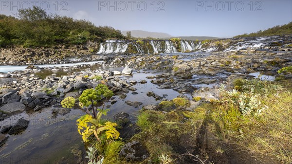 Bruarfoss waterfall in summer