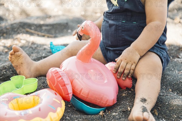 Baby playing sandbox