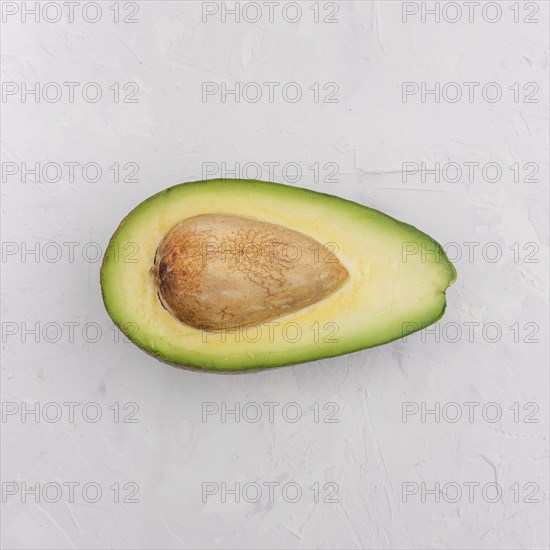 Top view half delicious avocado