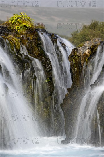 Bruarfoss waterfall in summer