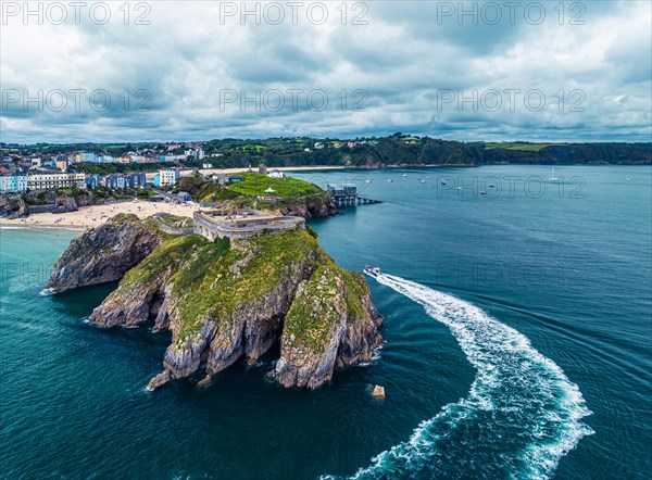 St. Catherines Island and fort from a drone