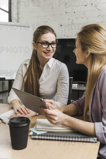 Professional businesswomen discussing business strategy