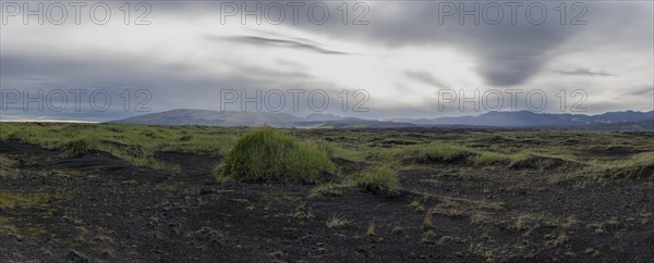 Landscape around snow-covered volcano Hekla