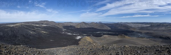 Fagradalsfjall volcano and cooled lava