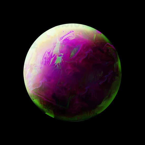 Abstract background with green purple sphere