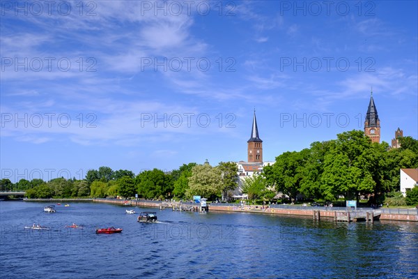 View of Koepenick old town with town hall across the Dahme