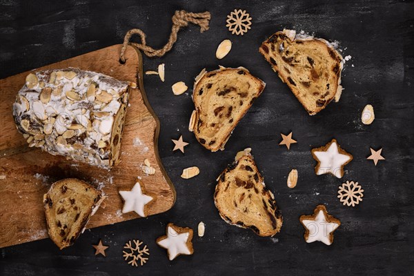 Slice of German Stollen cake