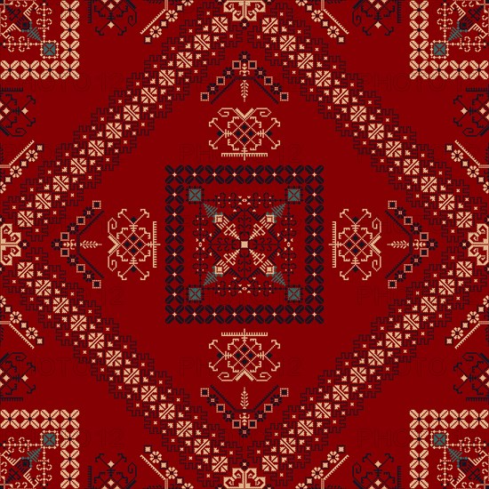 Traditional Latvian embroidery seamless pattern