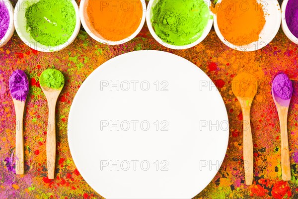 Plate with spoons with powders
