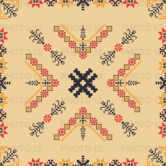 Traditional Latvian embroidery seamless pattern