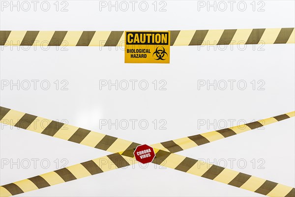 Caution tape danger sign