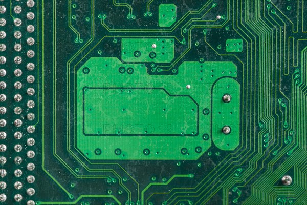 Extreme close up computer circuit board