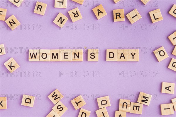 Women s day written scrabble letters