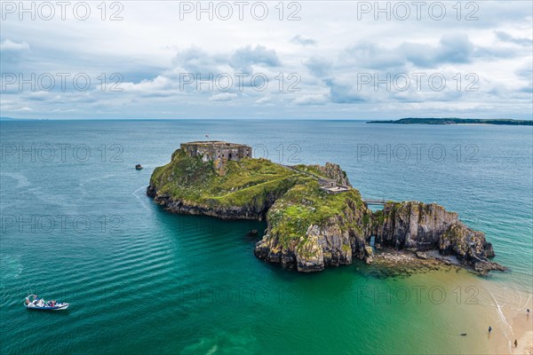 St. Catherines Island and fort from a drone