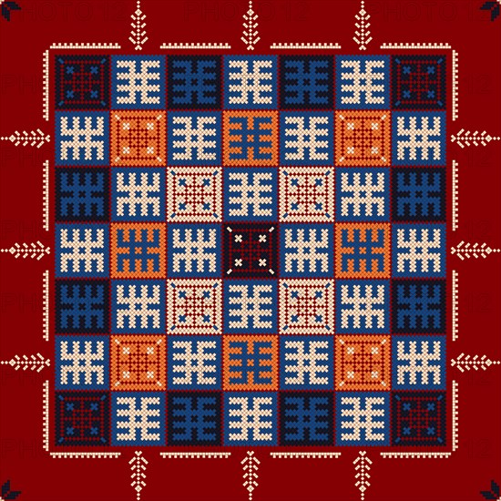 Traditional Latvian embroidery seamless pattern