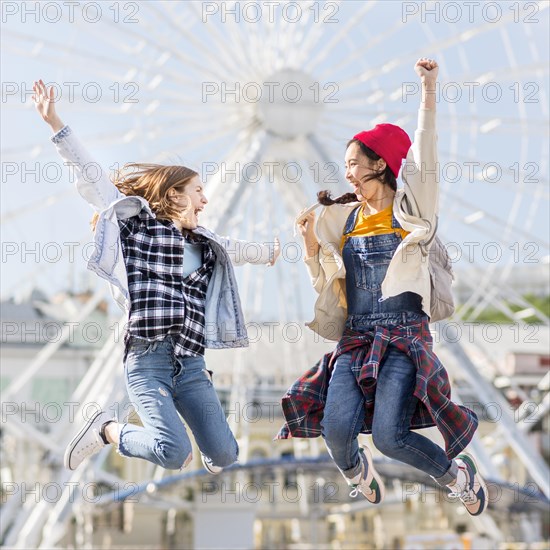 Girls jumping