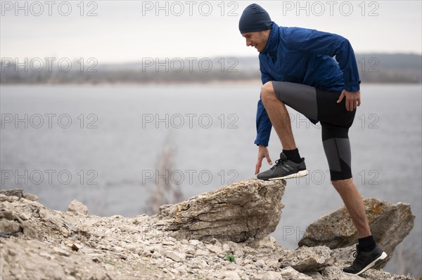 Man walking trail nature