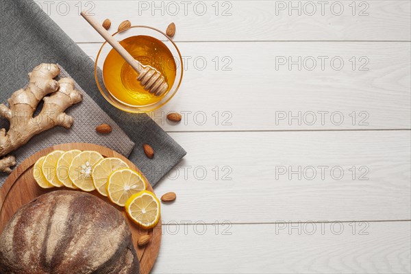 Homemade bread with honey ginger