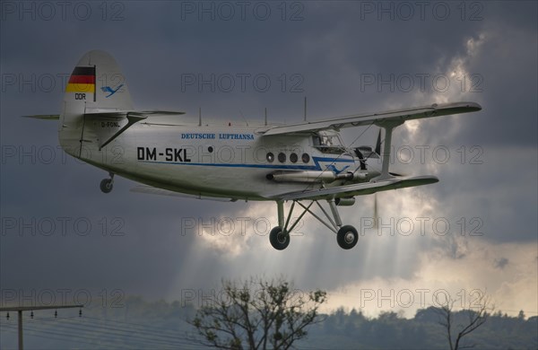 Antonov An-2 world's largest biplane Lufthansa on approach Rinteln Germany