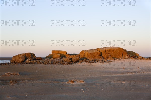 Remains of a World War II bunker on the island of Minsener Oog