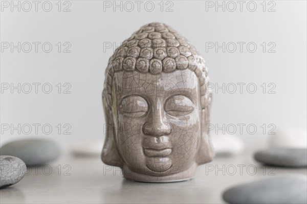 Front view buddha head statue