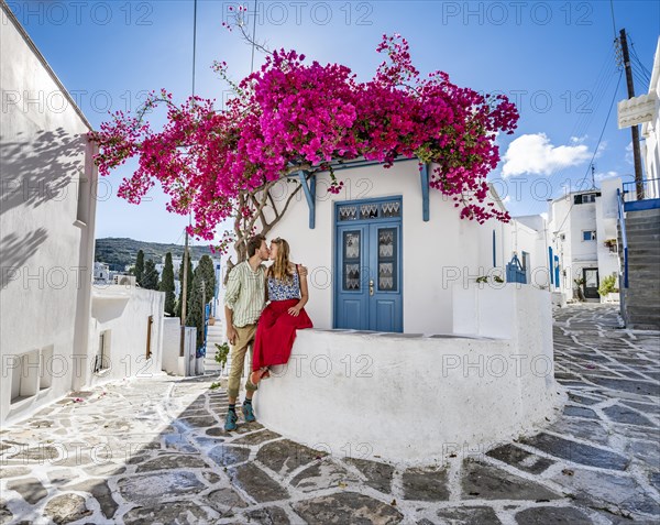 Young couple in love kissing