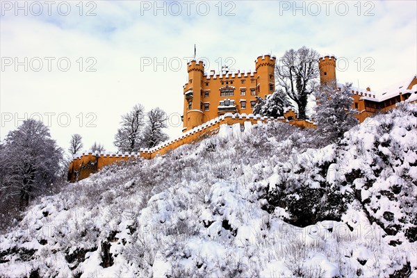 Hohenschwangau Castle in winter