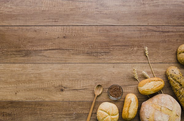 Bakery still life with handmade bread