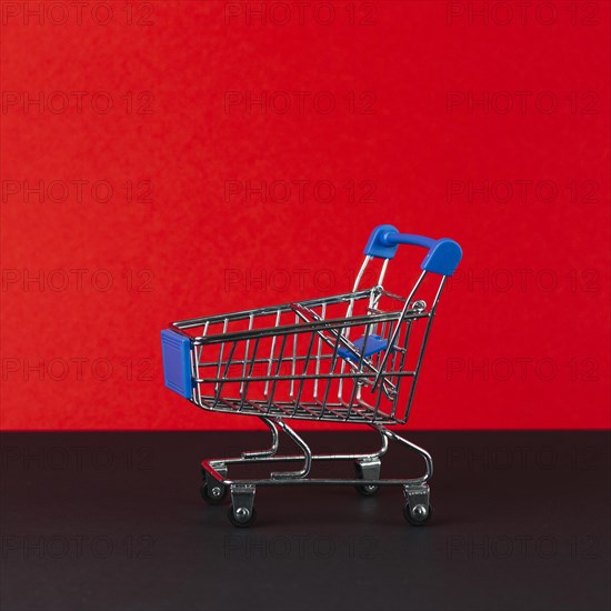 Little empty shopping trolley