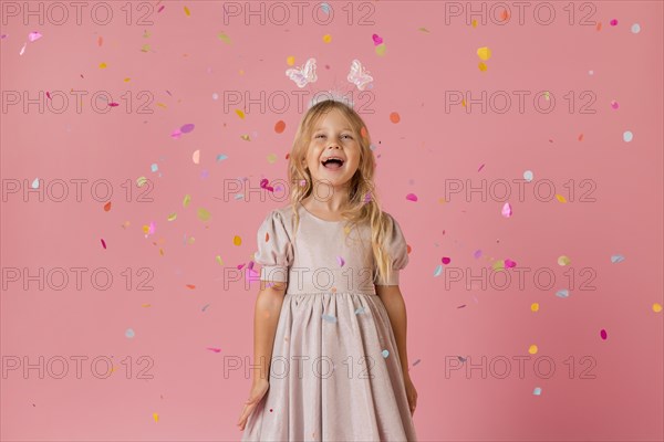 Adorable little girl costume with confetti