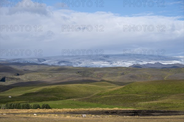 View of Myrdalsjoekull glacier