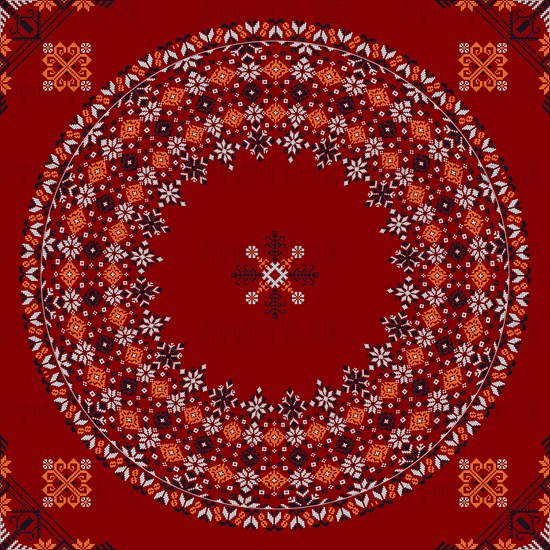 Traditional Latvian embroidery seamless pattern