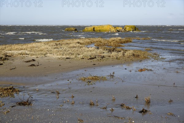 Remains of a World War II bunker on the island of Minsener Oog