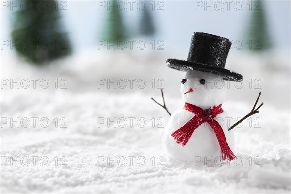 Close up view snowman winter concept