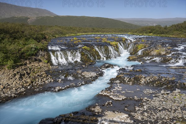 Bruarfoss waterfall in summer