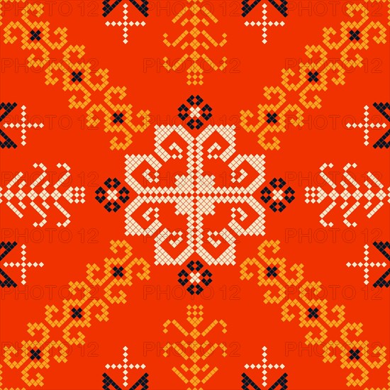 Traditional Latvian embroidery seamless pattern