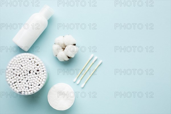 Cotton personal hygiene products top view