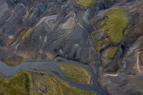 Glacial river from above