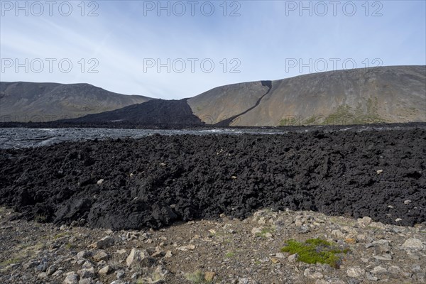 Fagradalsfjall volcano and cooled lava