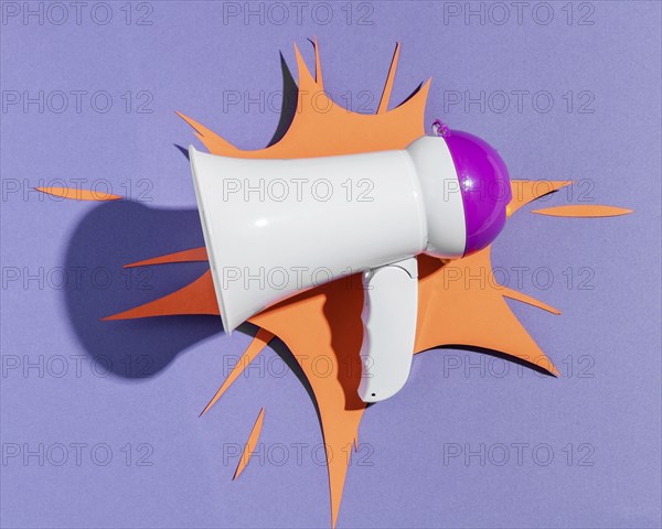 Megaphone with paper shape