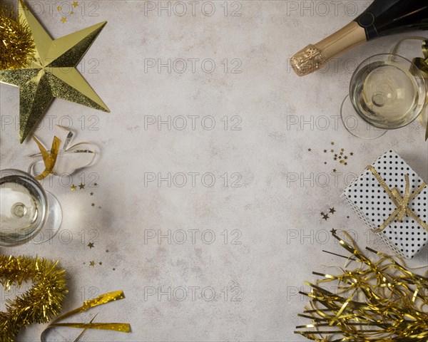 Top view new year celebration theme