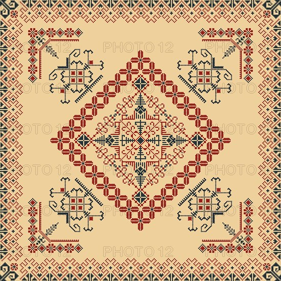 Traditional Latvian embroidery seamless pattern