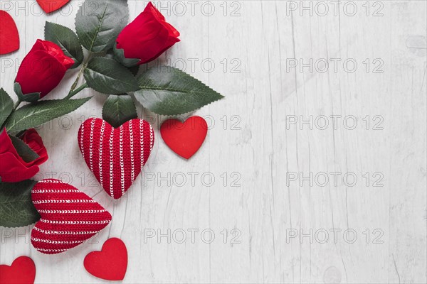 Red roses cute hearts