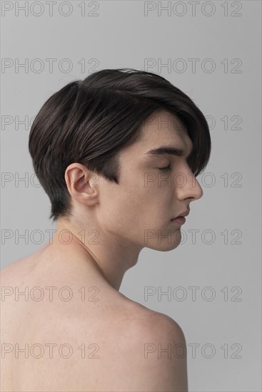 Side view naked man