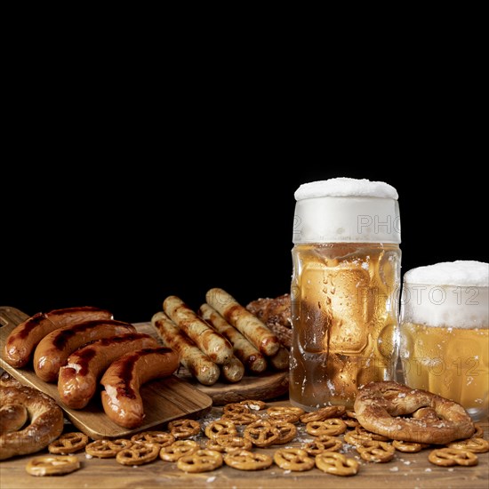 Tasty oktoberfest snacks table